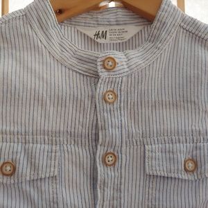 H&M pinstripe linen shirt